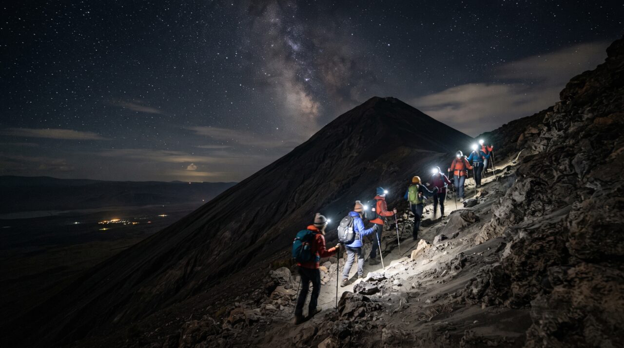 Os perigos e surpresas da escalada noturna no vulcão Ol Doinyo Lengai