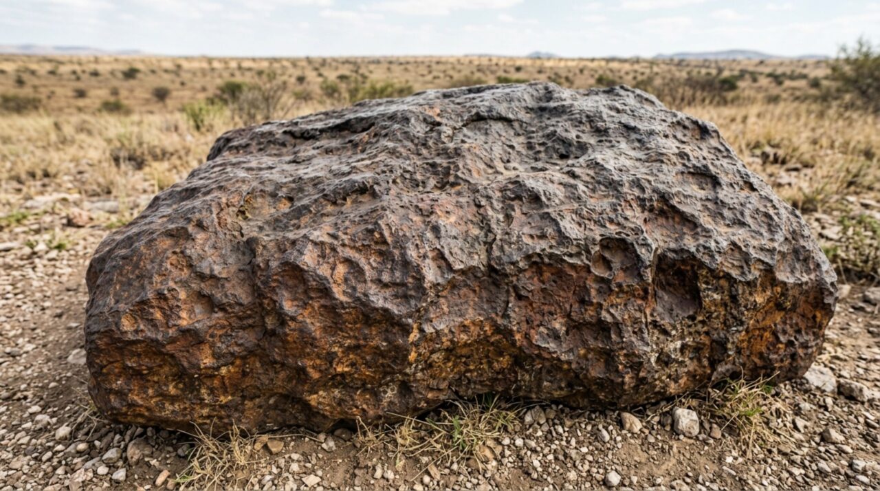 Hoba é um meteorito de ferro do grupo IVB, composto principalmente por ferro e níquel e com massa próxima de 60 toneladas