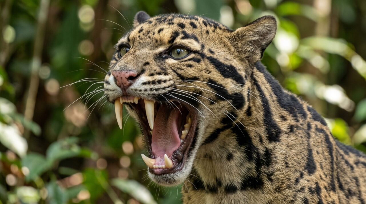 Seus caninos estão entre os maiores proporcionalmente ao crânio entre felinos atuais
