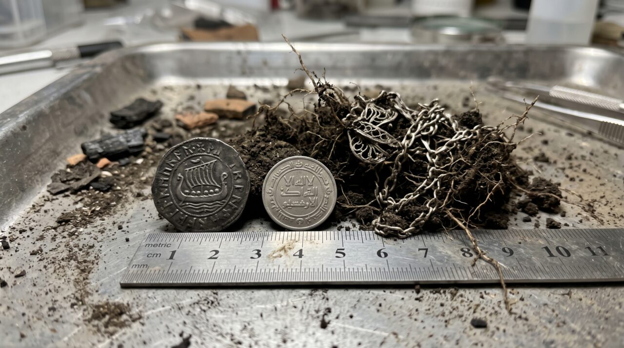 Um quintal comum revelou centenas de peças de prata viking: detector encontrou o maior tesouro desse tipo já achado na Dinamarca