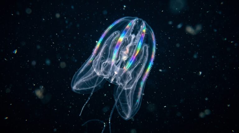 Um animal transparente produz arco-íris no corpo sem emitir luz e o efeito vem de fileiras microscópicas em movimento