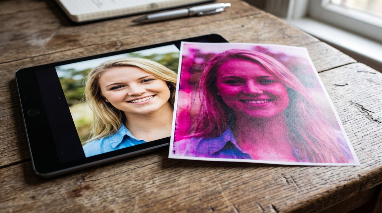 Família encomenda retrato para uma festa, recebe uma impressão com cores diferentes das aprovadas e tenta entender quando pode exigir nova entrega