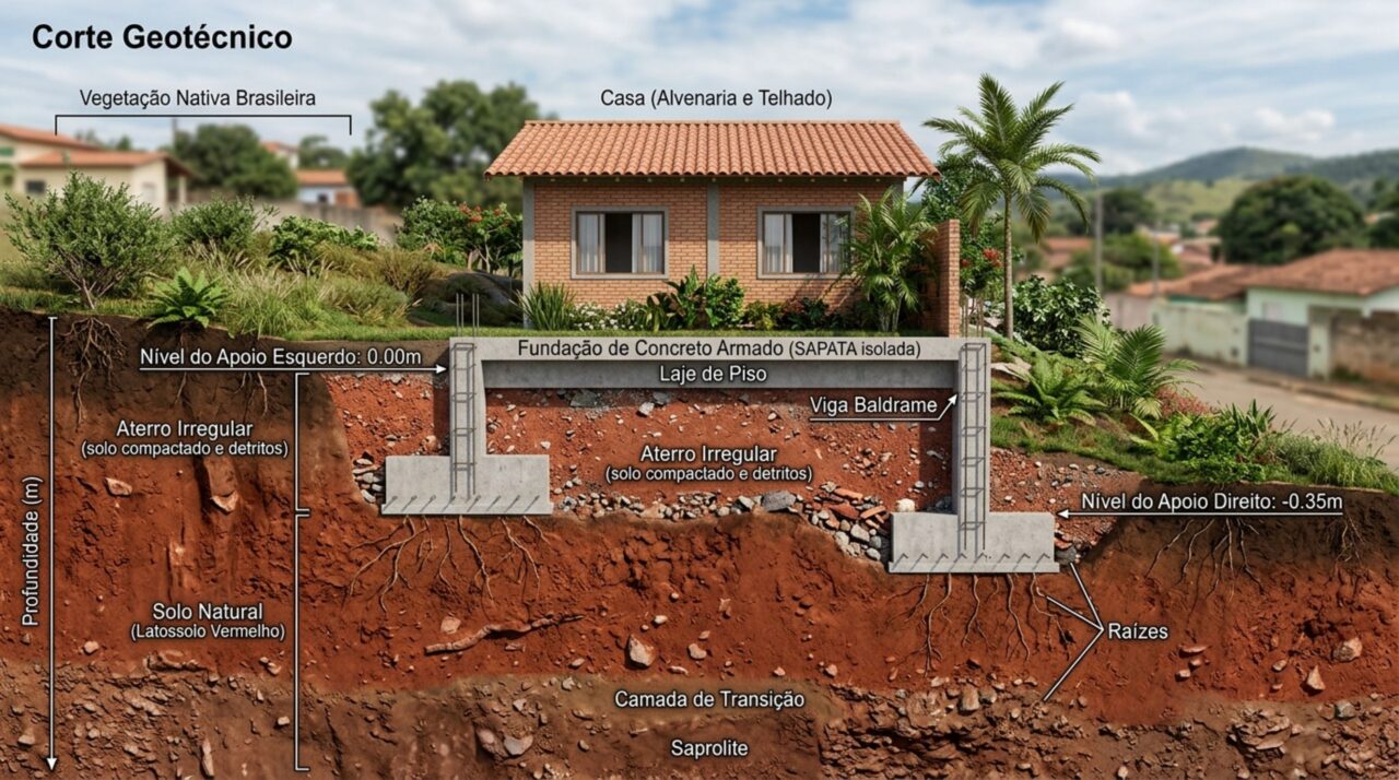 Família compra terreno barato em área de aterro e, dois anos depois da casa pronta, as portas param de fechar e surgem trincas em todos os cômodos