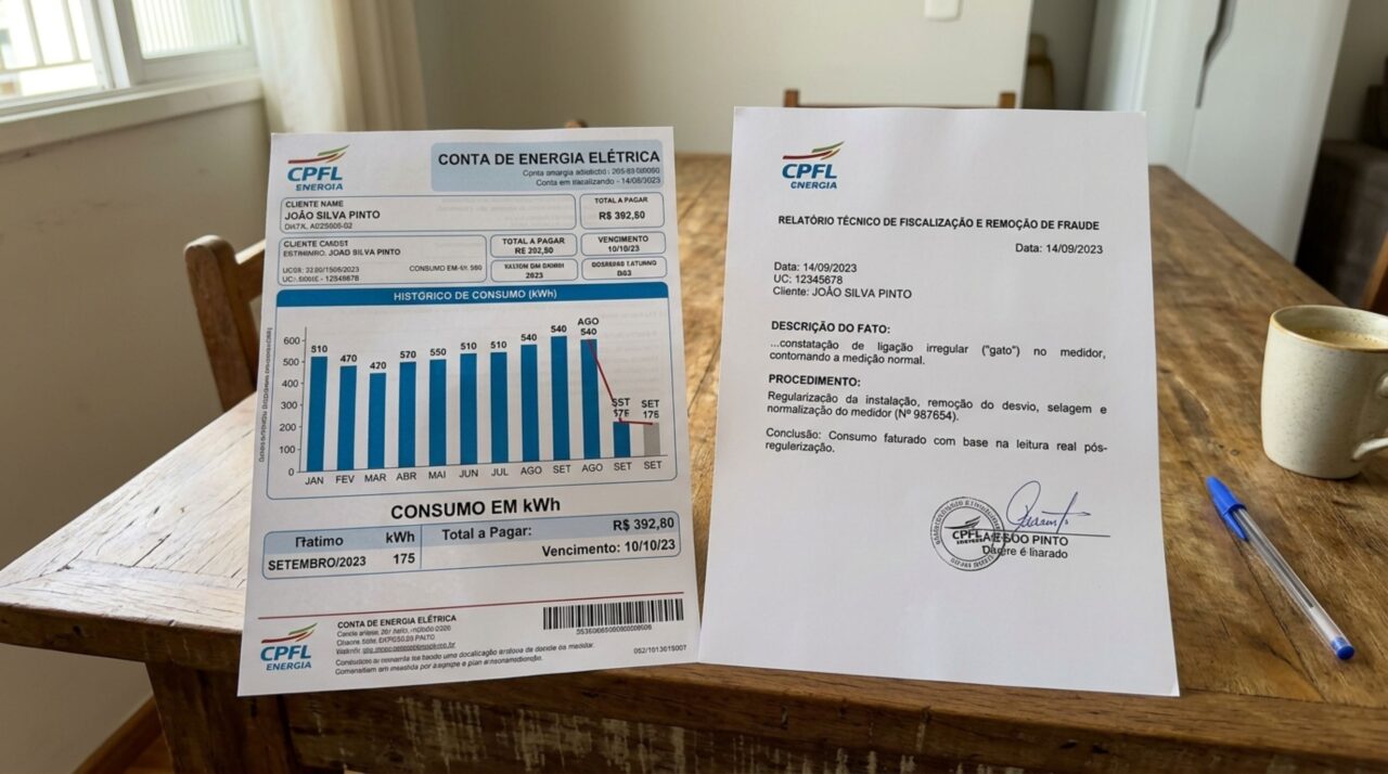 Família chama distribuidora de energia para reparar fios elétricos da casa e descobre que vizinho havia feito um "gato" e, por isso, durante anos a conta de energia vinha 40% mais cara