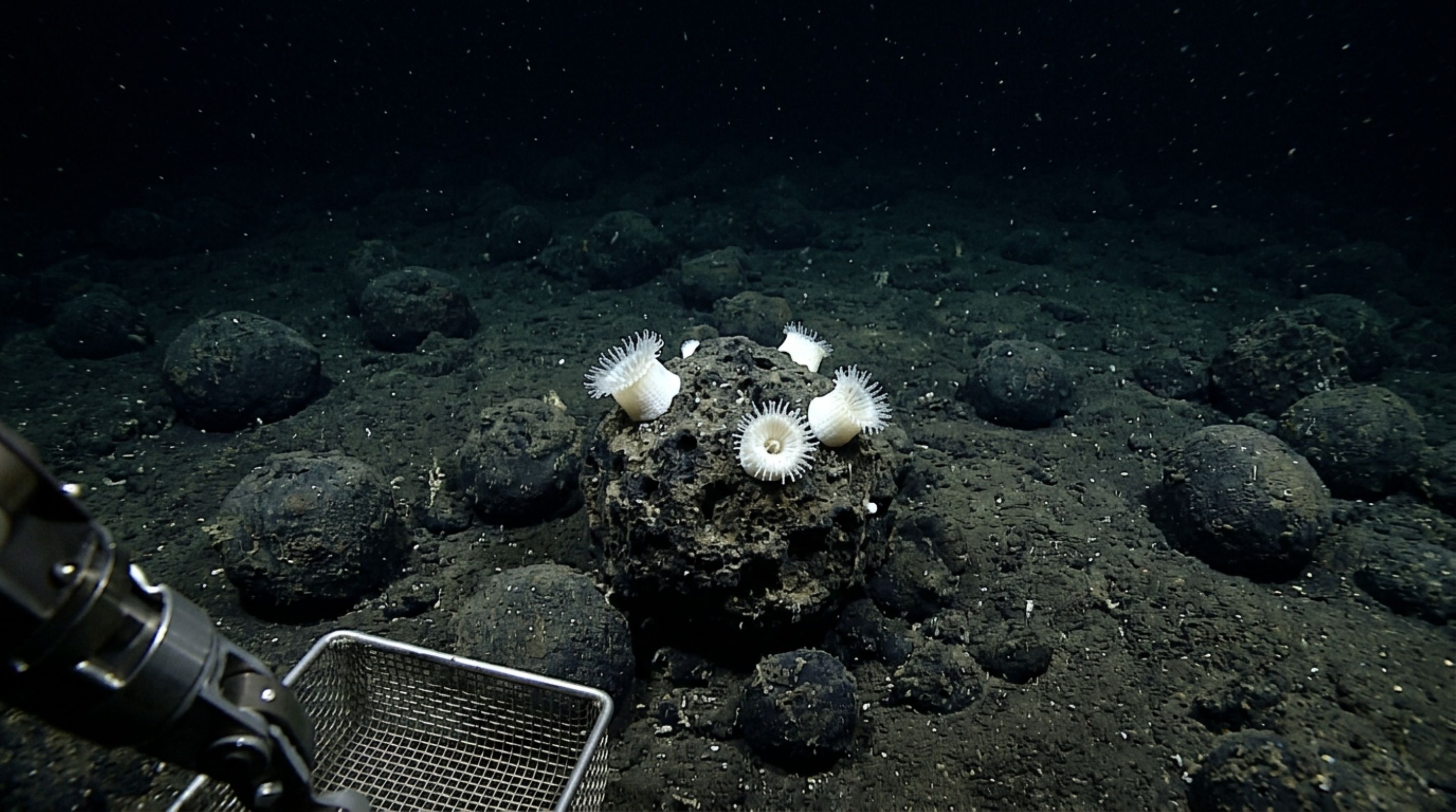 Coral branco cresce sobre pedras metálicas a mais de 4 mil metros de profundidade e vira uma das novas espécies descritas por museu britânico