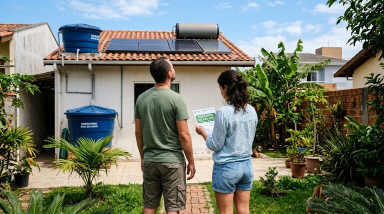 Casal instala cisterna para água da chuva e aquecedor solar, e descobre que a prefeitura dá até 20% de desconto no IPTU pelo programa IPTU Verde, mas o pedido tem prazo