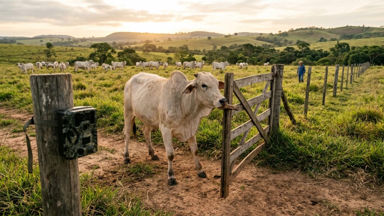 Criador percebe que uma vaca abre sozinha a porteira todas as noites, coloca câmera para descobrir como ela escapa e encontra um comportamento que se repetia sempre no mesmo horário