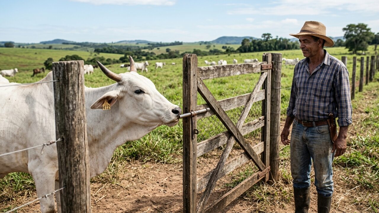 Criador percebe que uma vaca abre sozinha a porteira todas as noites, coloca câmera para descobrir como ela escapa e encontra um comportamento que se repetia sempre no mesmo horário