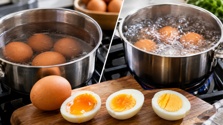 Cozinhar ovos com água fria não tem o mesmo resultado quando fervido com a água já fervendo qual é a diferença