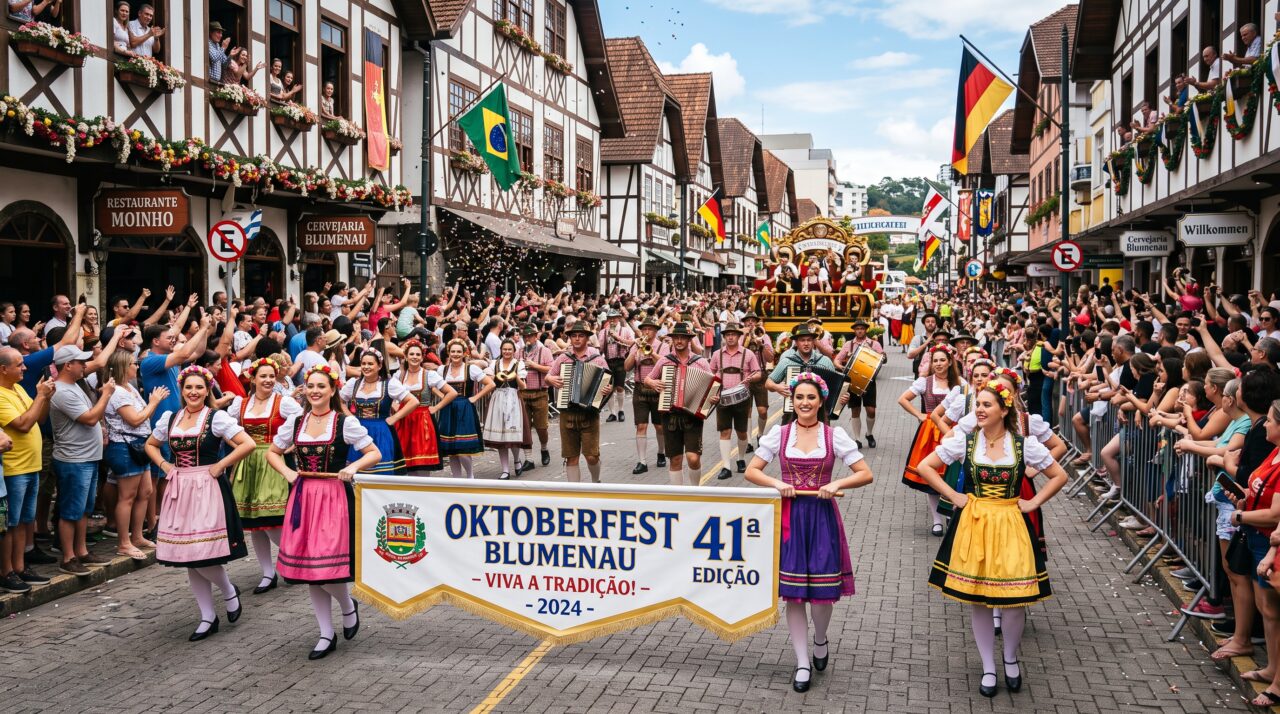 A celebração da Oktoberfest na cidade de Blumenau