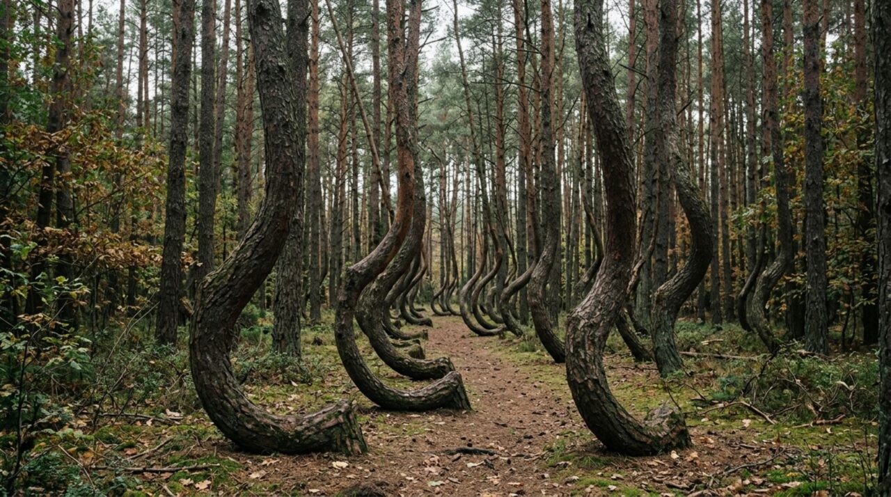 A floresta onde dezenas de árvores cresceram curvadas na mesma direção e a origem do fenômeno ainda gera hipóteses e debates entre pesquisadores