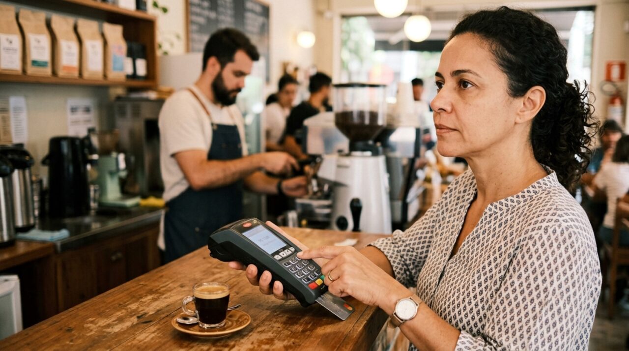 Cliente paga um café no cartão, digita a senha no campo da gorjeta sem perceber e só descobre o valor cobrado quando confere o extrato