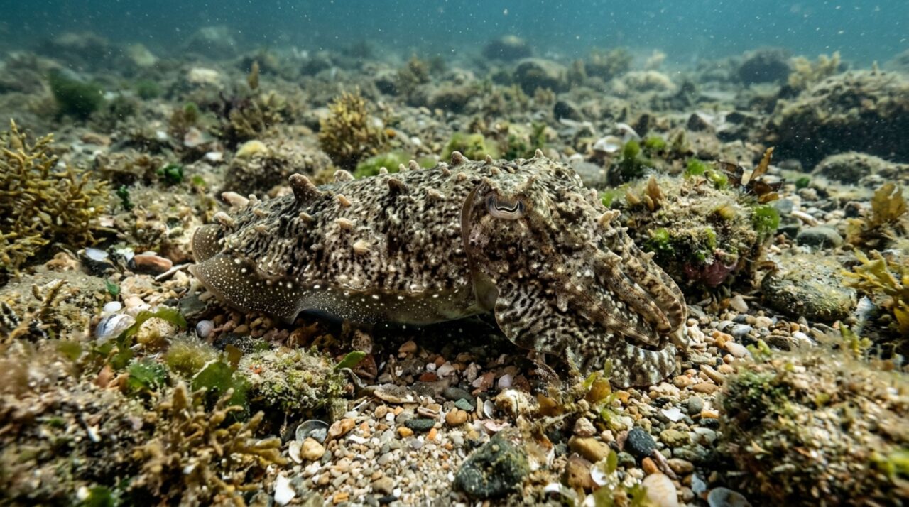 O animal que consegue alterar a textura da própria pele para desaparecer entre pedras, areia e algas