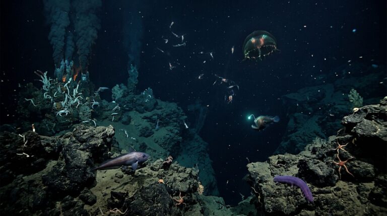 Os mistérios do fundo do mar incluem bioluminescência, fontes hidrotermais, fossas extremas e regiões ainda pouco observadas