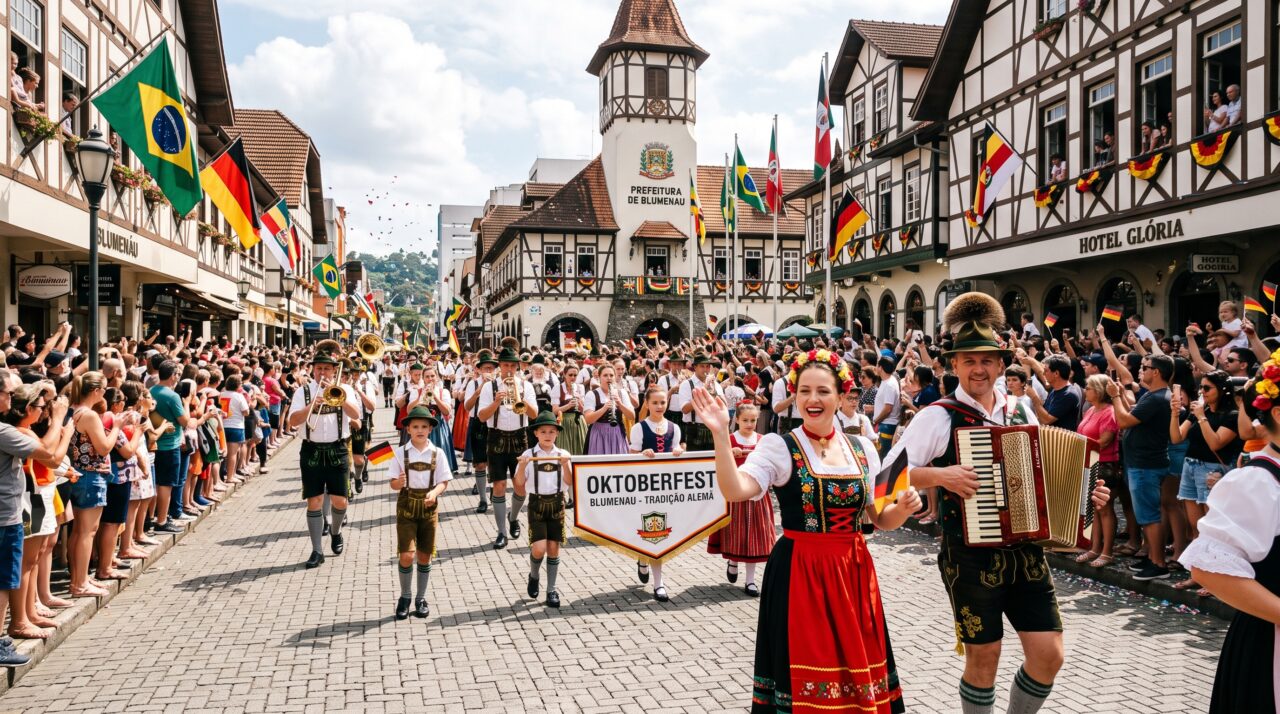 A cidade catarinense que organiza a segunda maior Oktoberfest do mundo