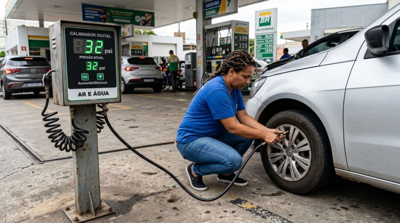 Para que serve a etiqueta colada na coluna da porta do motorista e por que o número que está ali não é o mesmo que está escrito no pneu?