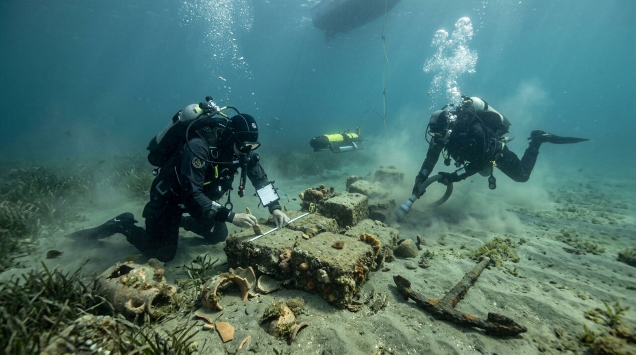 Vestígios submersos ajudam a reconstruir áreas de ancoragem que ficavam fora dos portos monumentais
