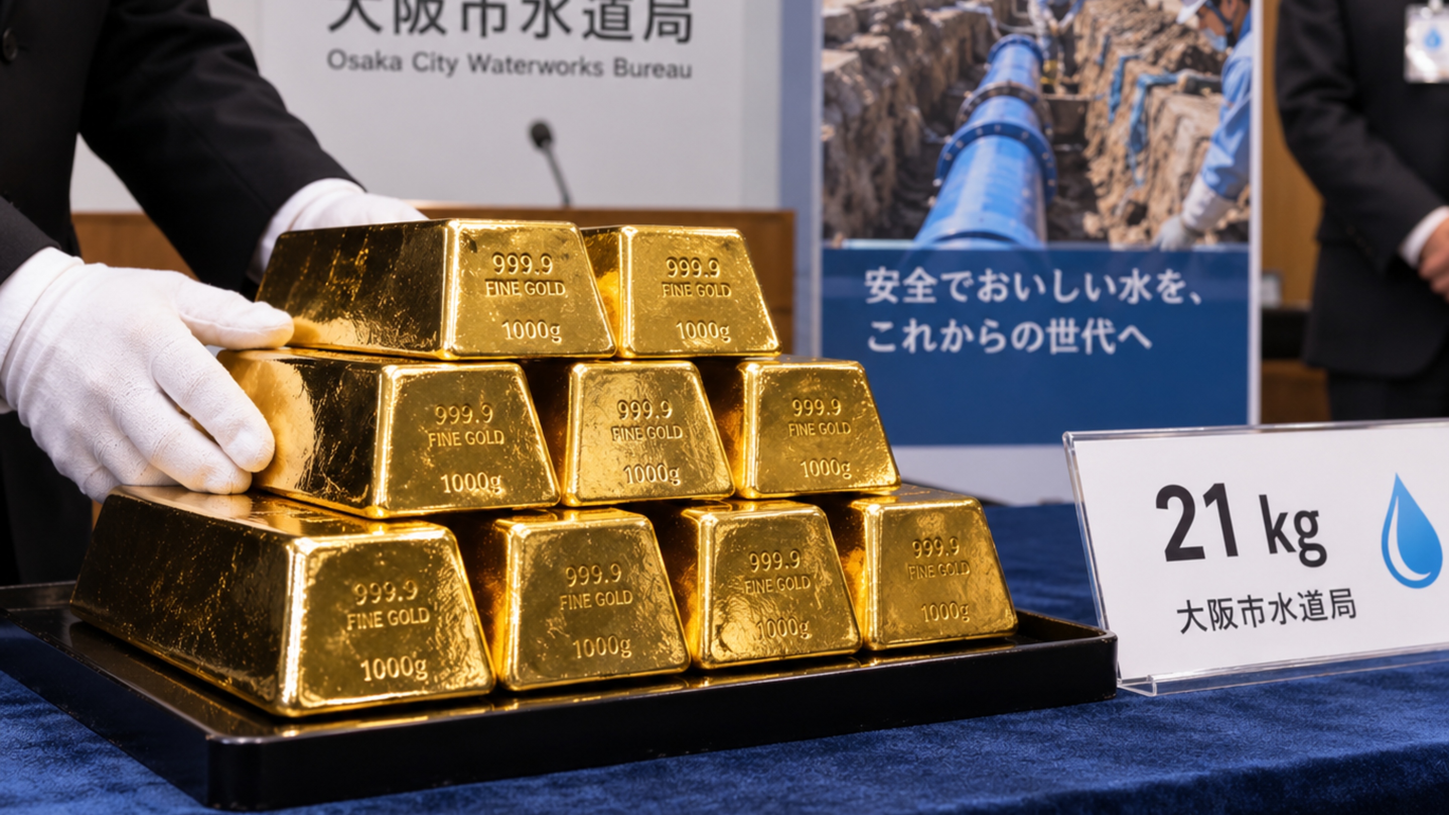 Doador anônimo entrega 21 kg de barras de ouro para companhia de água e faz um único pedido sobre como usar a fortuna
