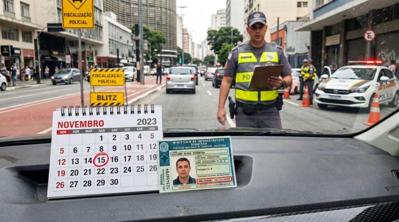 Motorista é parado em blitz com a CNH vencida, acredita que alguns dias de atraso não fariam diferença, fiscalização explica quando dirigir com habilitação fora da validade passa a ser infração
