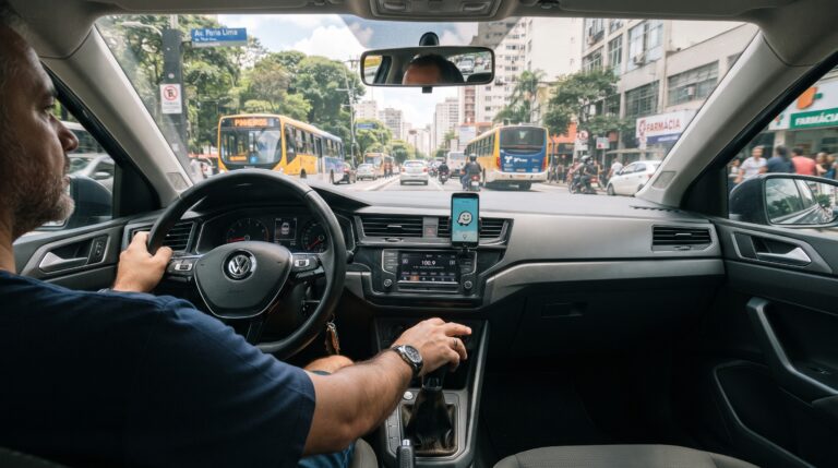 Infração por dirigir com a mão no câmbio de forma contínua