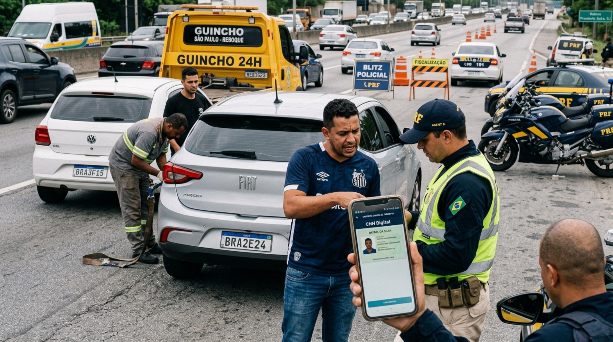 Motorista é parado na blitz dirigindo o carro de um amigo, apresenta a CNH digital em ordem e mesmo assim tem o veículo removido: o licenciamento do dono estava atrasado