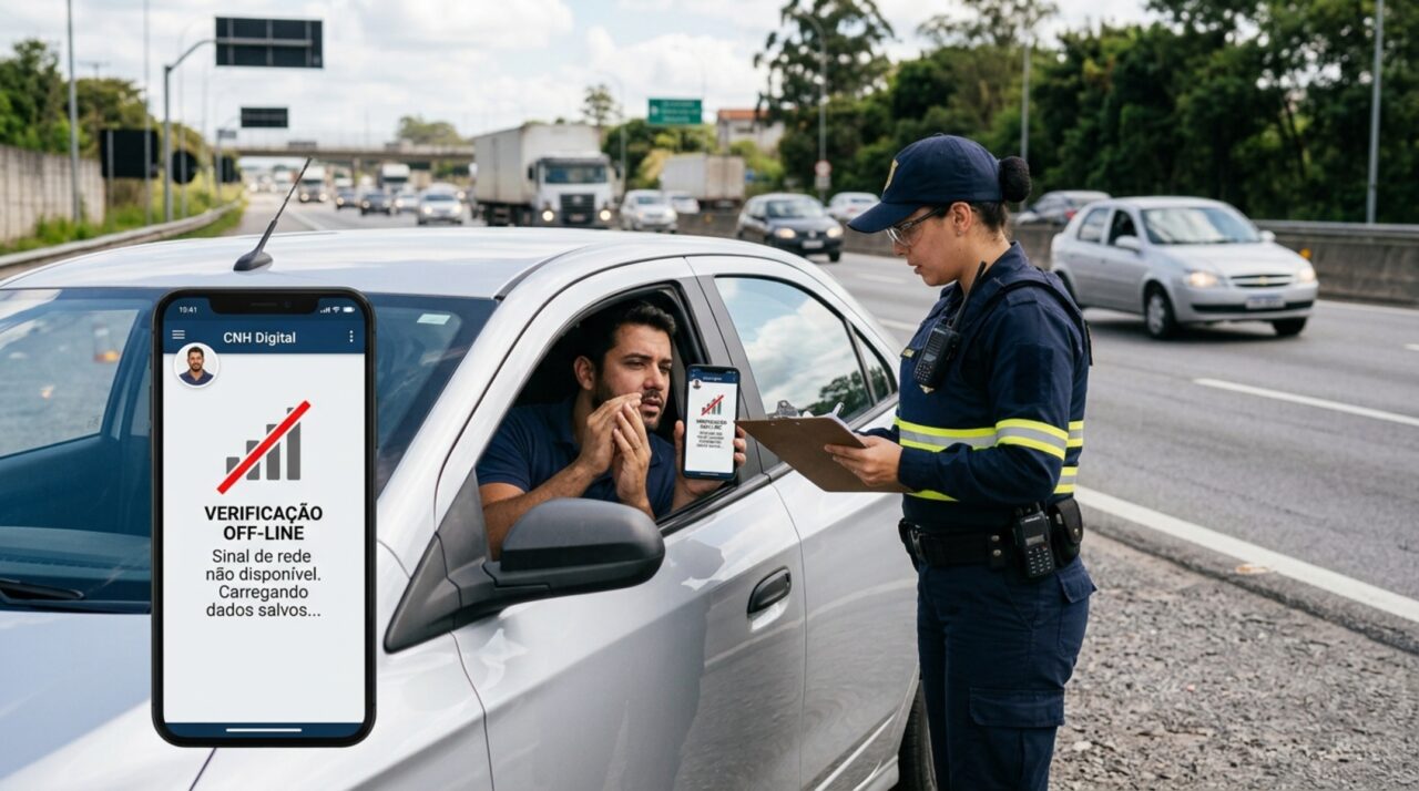 Motorista baixa a CNH digital antes de viajar, fica sem sinal na estrada e descobre que o documento pode ser acessado offline quando foi configurado corretamente