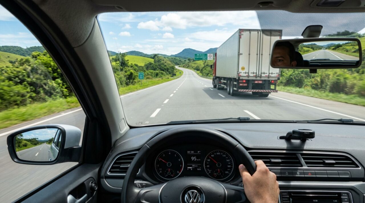 O que significa quando um caminhoneiro dá lampejos com o farol na estrada e por que é importante saber interpretar o sinal?
