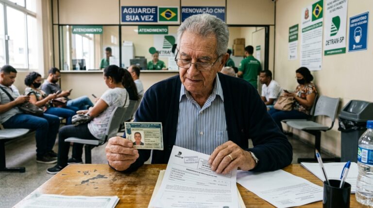 Motorista de 72 anos vai renovar a CNH, faz todos os exames e só no balcão do Detran descobre que a nova carteira vale 3 anos, e não 5 como a anterior