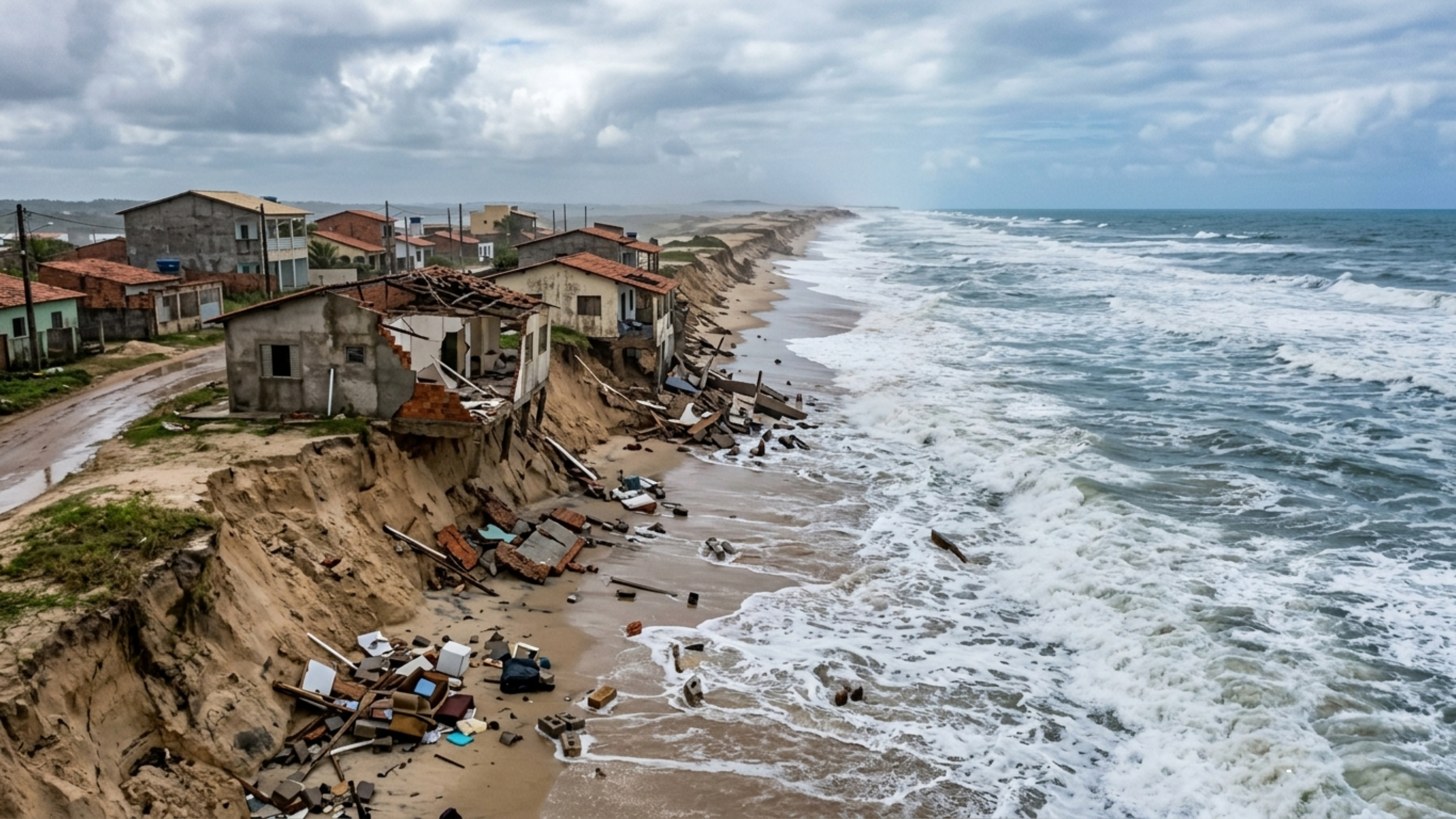 Elevação do nível do mar destrói casas e praias inteiras já começam a desaparecer