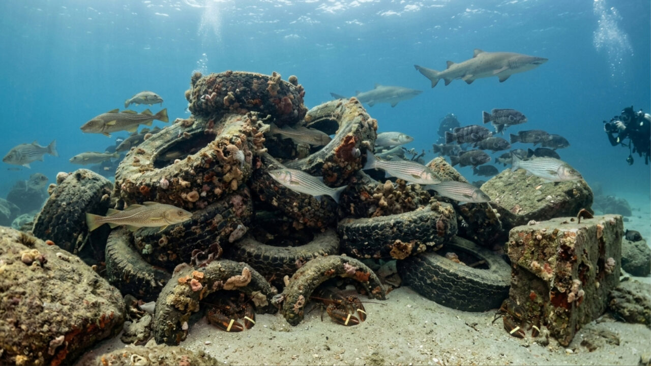 Em 1994, cientistas jogaram pneus usados no oceano para criar um recife artificial — décadas depois, o resultado surpreendeu até os pesquisadores
