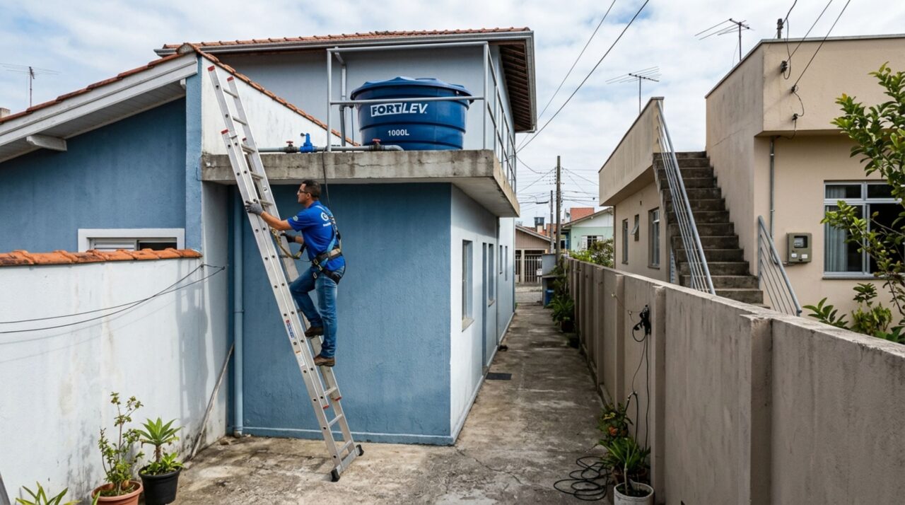 Casal reforma casa de vila, retira uma escada externa e descobre que ela era o único acesso do vizinho à caixa-d’água