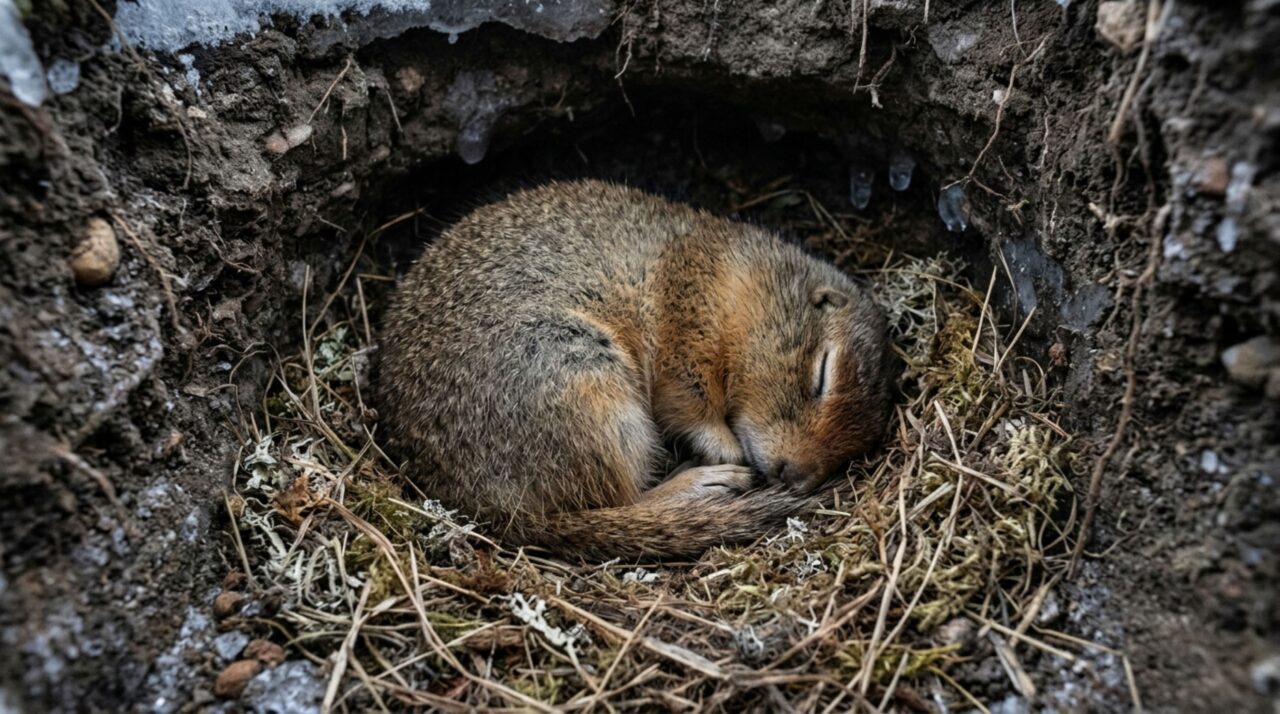 Durante o torpor, o esquilo-do-ártico pode reduzir a temperatura corporal abaixo de 0 °C sem que seus tecidos congelem