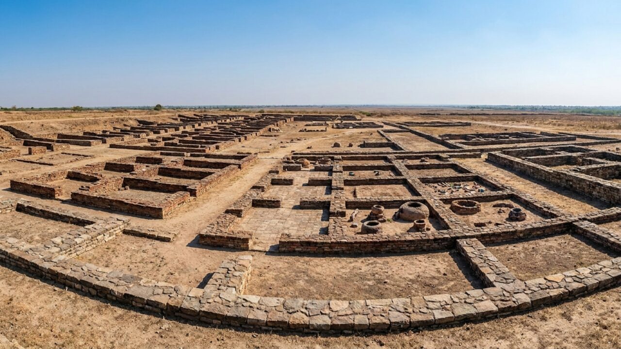 Um porto de 4 mil anos tinha uma grande bacia ligada às marés e oficinas que fabricavam contas para comércio com regiões distantes