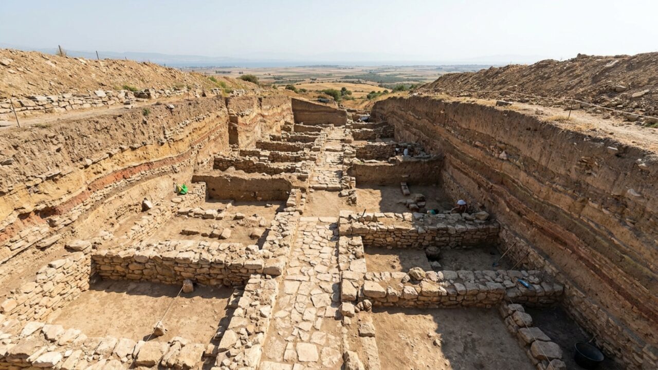 Vinte e quatro campanhas de escavação atravessaram nove cidades empilhadas no mesmo monte e revelaram quatro mil anos de ocupação em Troia