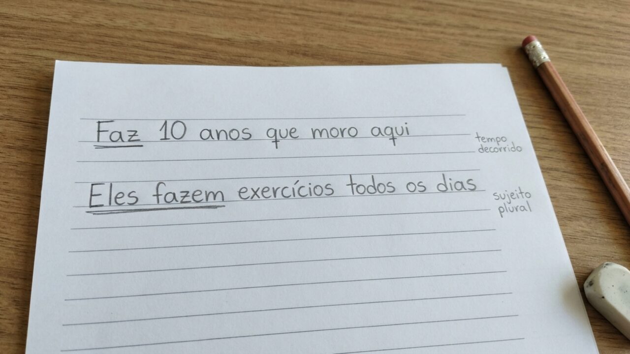 Qual frase está correta: “Faz 10 anos que moro aqui” ou “Fazem 10 anos que moro aqui”? Teste se você ainda lembra a regra