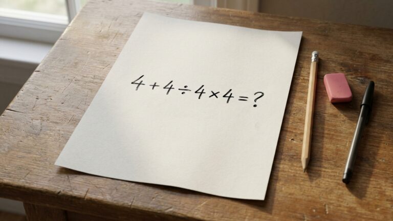 A conta 4 + 4 ÷ 4 × 4 parece simples, mas a ordem das operações altera o resultado