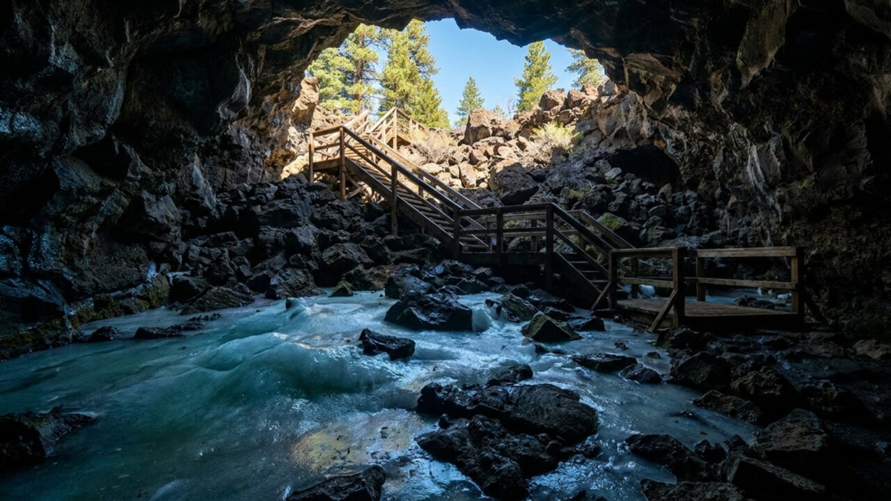 Uma caverna congelada a -0,6 °C que não derrete no calor do deserto e guarda camadas de gelo de até 6 metros de espessura