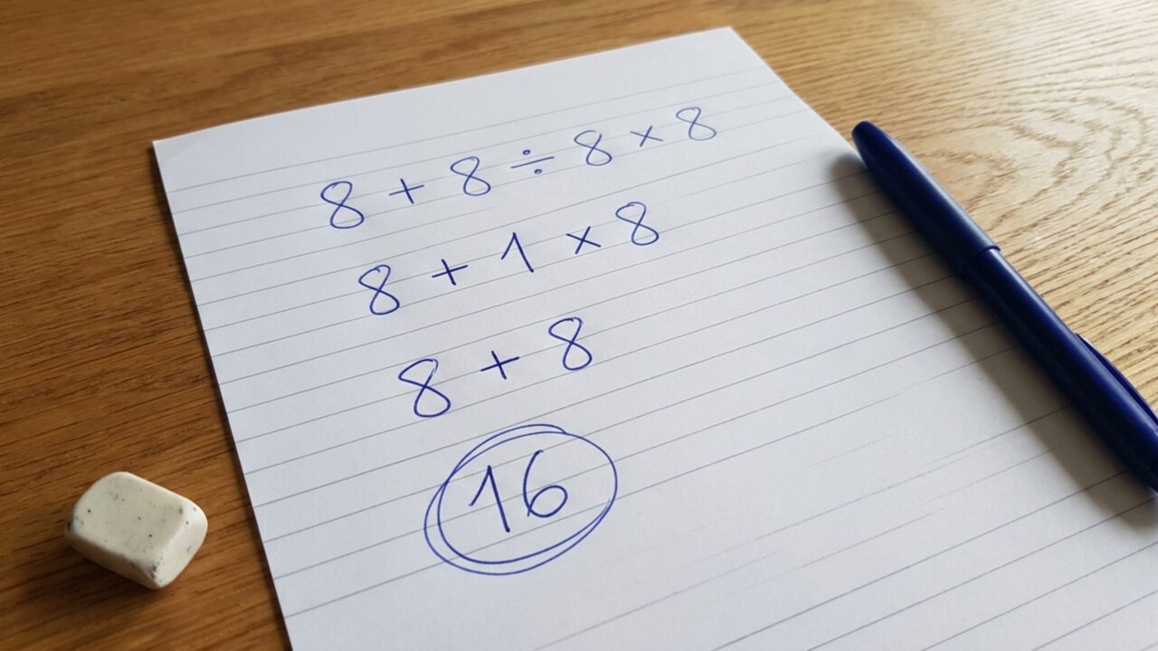 A conta 8 + 8 ÷ 8 × 8 parece simples, mas a ordem das operações altera o resultado
