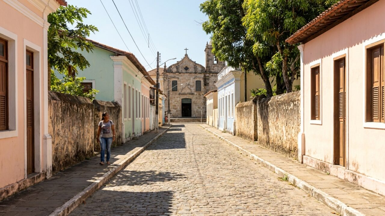 Uma igreja de 1535 sobrevive nesta cidade histórica ao lado de uma pinacoteca com 24 quadros e painéis dos séculos XVII e XVIII