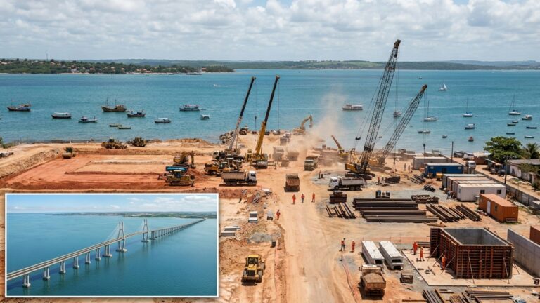 Megaobra brasileira de R$ 11,6 bilhões inicia obras em capital do Nordeste para erguer a maior ponte da América Latina sobre lâmina d'água e ligar a capital a uma ilha