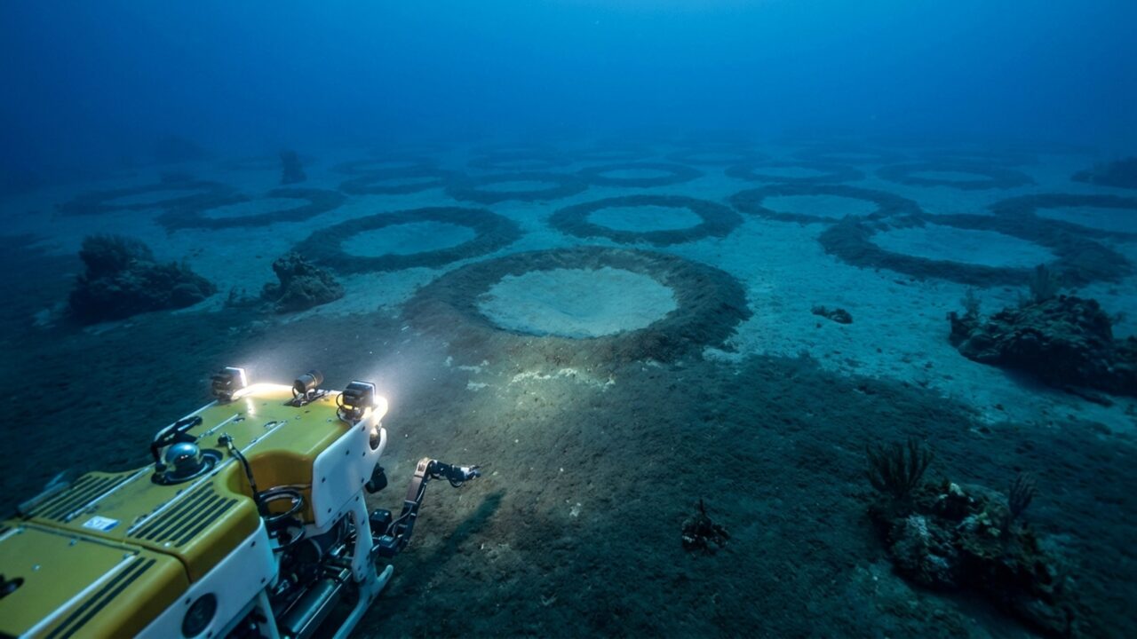 Aventureiros descem ao fundo do Mediterrâneo e encontram 1.400 círculos gigantes desenhados milimetricamente na areia