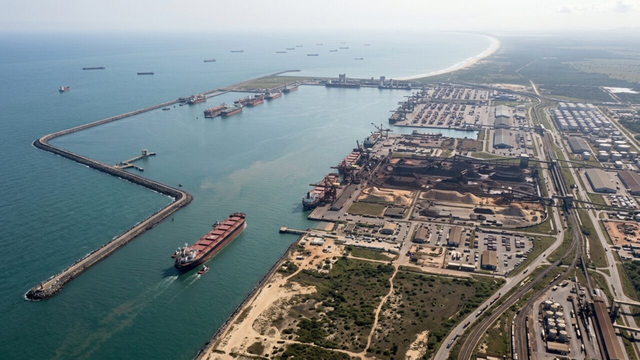 Megaporto de 20 milhões de m² ganha forma no litoral brasileiro com 10 km de píeres e profundidade de 25 metros para receber navios de até 400 mil toneladas