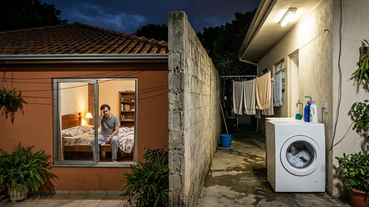Casal muda a máquina de lavar para uma área próxima à parede do quarto vizinho e as primeiras centrifugações começam a provocar vibração durante a madrugada
