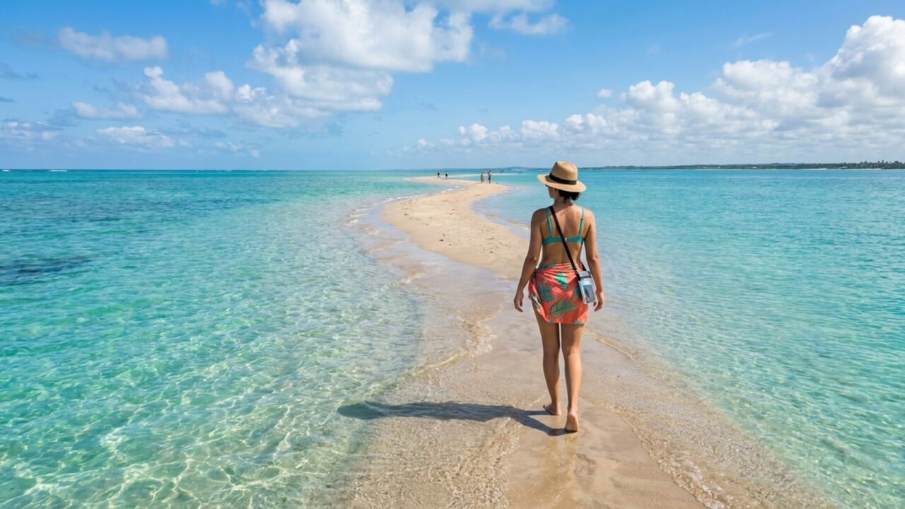 Na maré baixa, um caminho de areia surge no meio do mar: o litoral alagoano onde piscinas naturais só aparecem com hora marcada