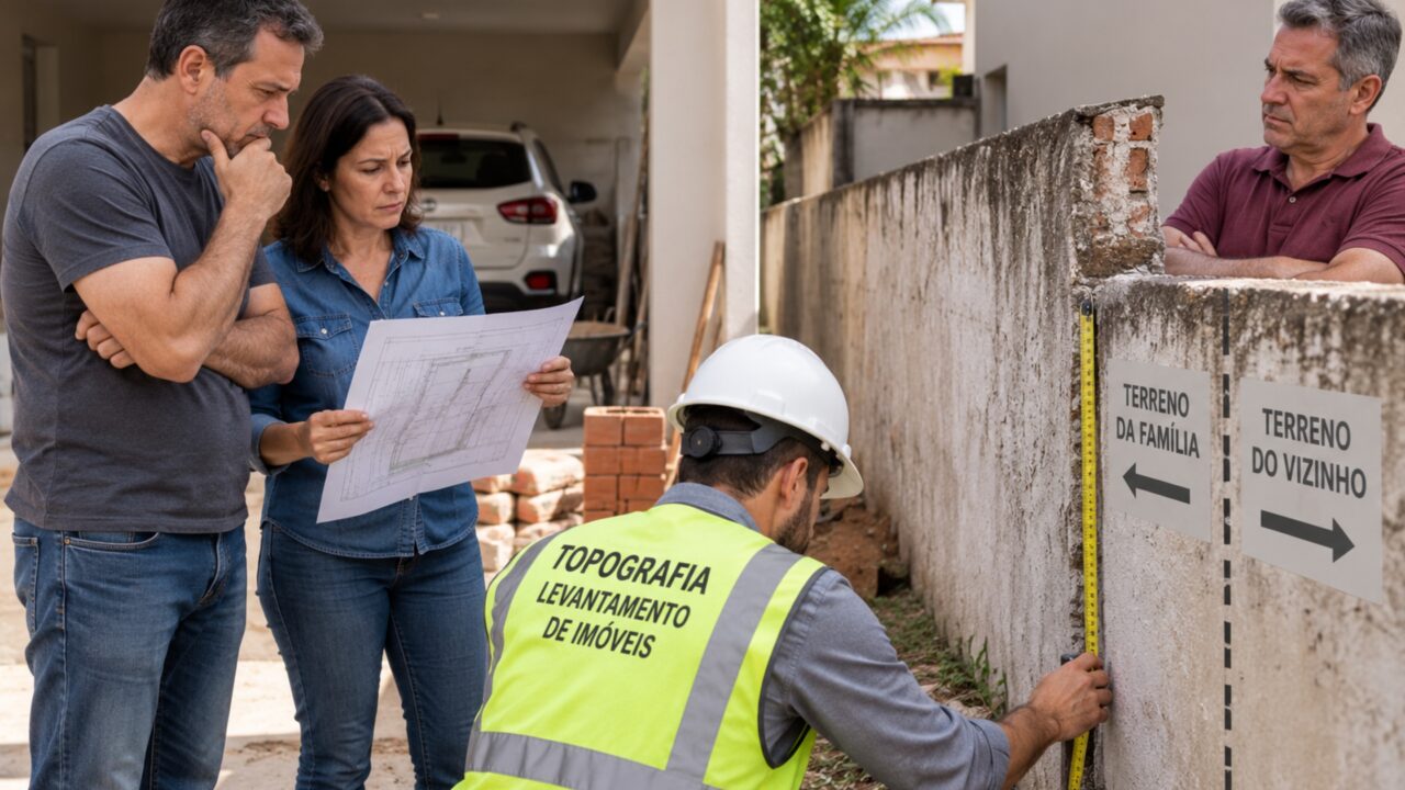 Fam&iacute;lia amplia a garagem depois de 12 anos usando o mesmo espa&ccedil;o e descobre durante a obra que o muro antigo foi constru&iacute;do fora da divisa do terreno