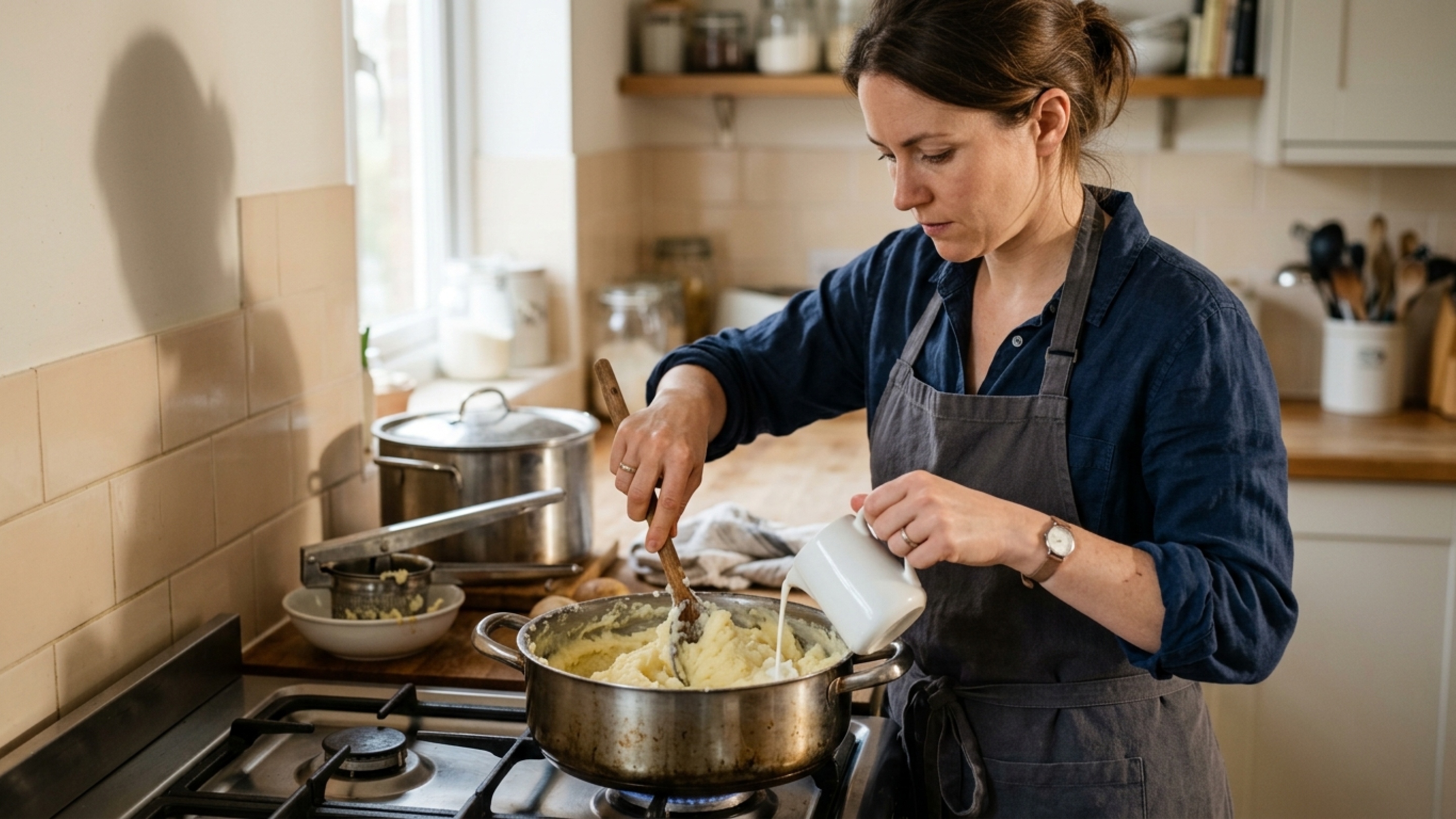 Cozinheiros concordam: adicionar mais creme de leite não é a melhor forma de salvar um purê que ficou seco