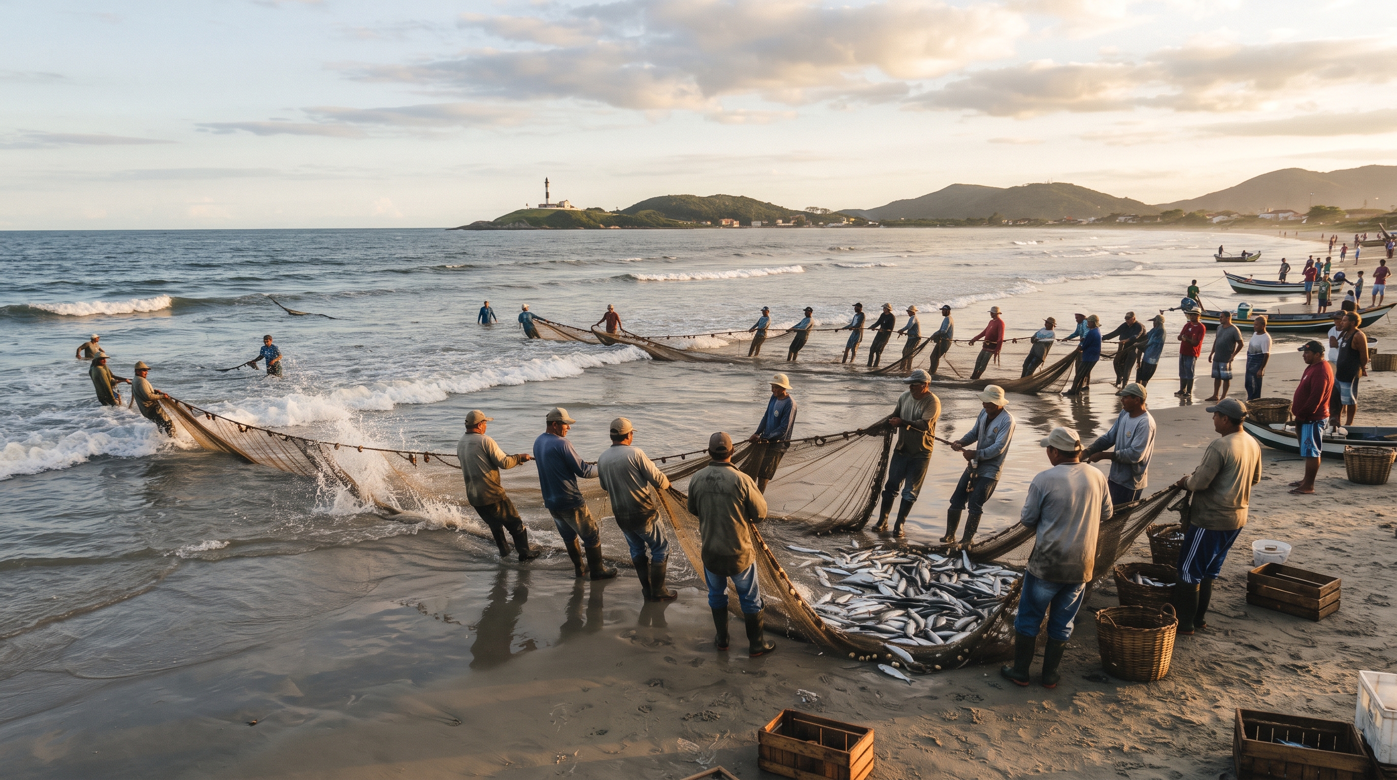 O município catarinense famoso pela rara prática de pesca artesanal feita em cooperação com botos selvagens