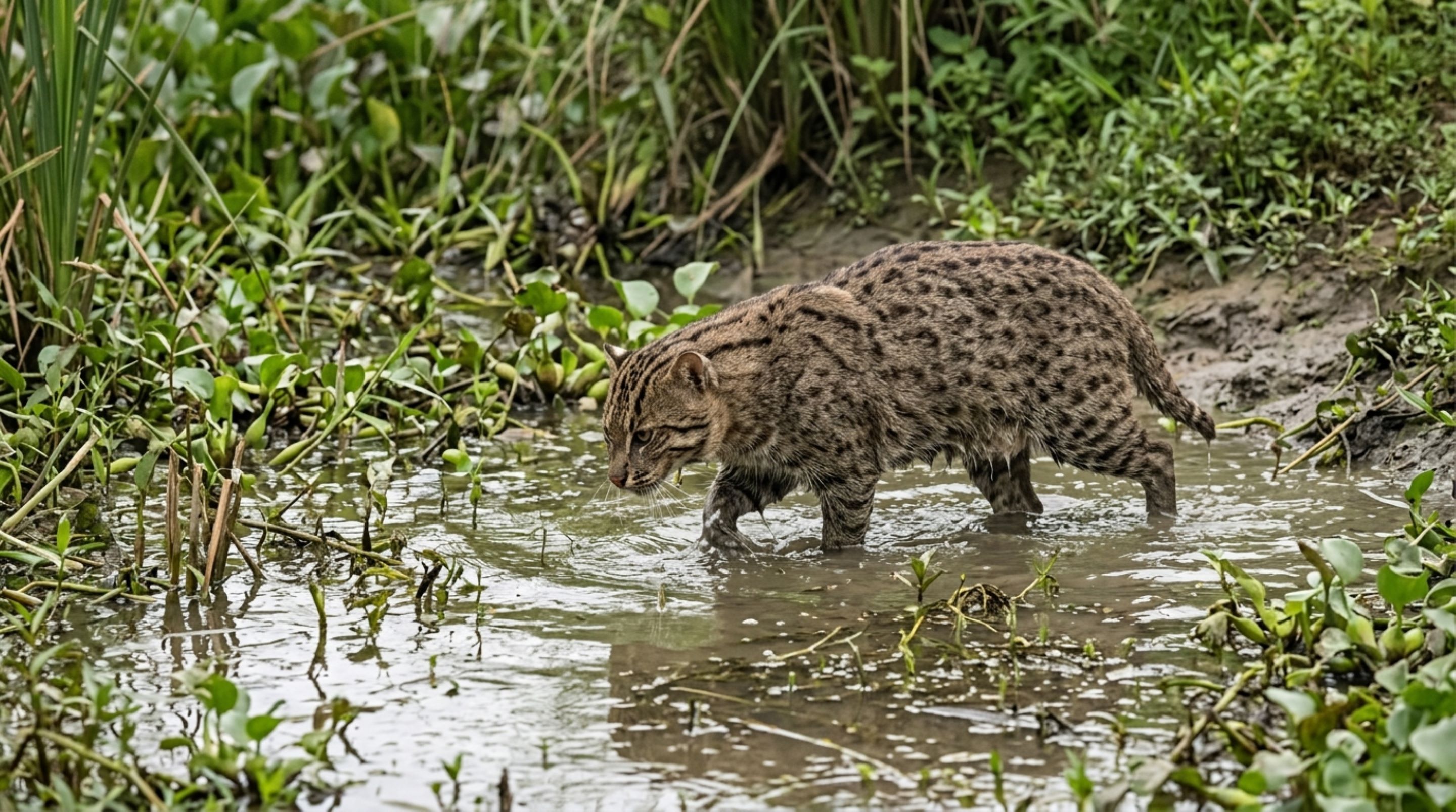 Esse gato entra na água por vontade própria e tem dedos parcialmente ligados para capturar presas debaixo da superfície