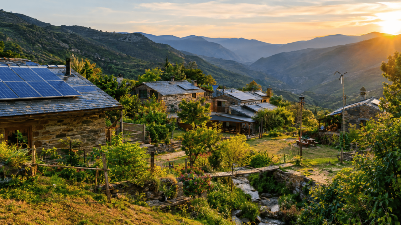Foi abandonada nos anos 60 e somente em 1989 começou a ser revitalizada: hoje é uma ecovila com energias renováveis e suas próprias regras