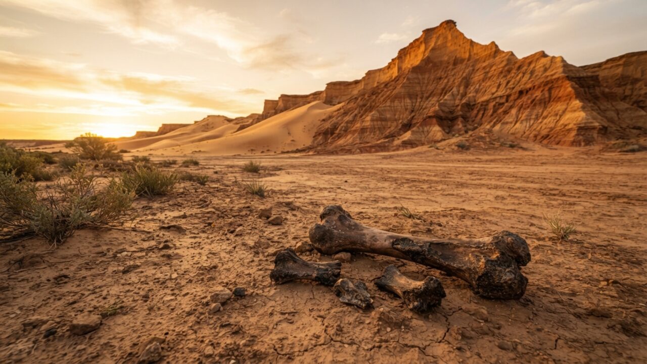 Lagos desapareceram há 18.500 anos e deixaram pegadas humanas, sepultamentos antigos e fósseis de marsupiais gigantes preservados no interior da Austrália